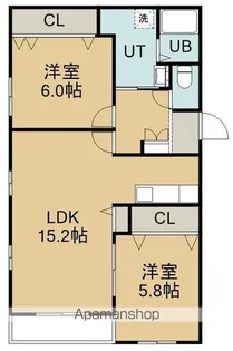 ゼスティ森町【4階】の間取り